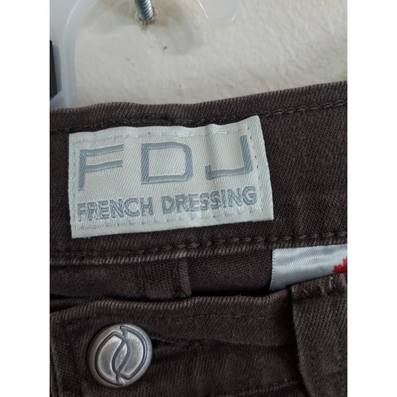 FDJ French Dressing Peggy Jeans Pants Womens 8P Brown Straight Leg Petite - Picture 3 of 7